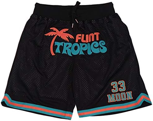 Kekambas 33 Jackie Moon Sport Pants Flint Tropics Semi Pro Movie Basketball Shorts costurados