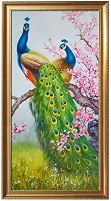 Personalize pássaros naturais de pássaros de animais de pavão arte de parede deco pintura a óleo à mão na tela