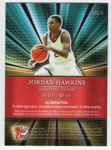 Jordan Hawkins RC Auto 2022 Wild Card Alumination /25 Holo-lux UConn Rookie NM+ -MT+ NBA Basquete