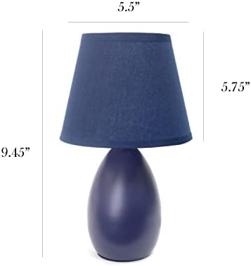 Designs simples LT2009 Blue Mini Ovo Ovo Lâmpada de Cerâmica Oval, Azul 5,51 x 5,51 x 9,45