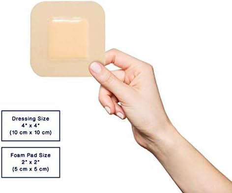 Medvance TM Foam - Caixa de espuma hidrofílica adesiva borda de 4 x4 caixa de 5 curativos
