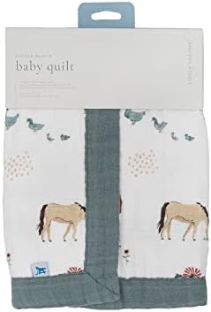 Little Unicorn Fartyard Cotton Muslin Quilt Recebendo Recebimento | algodão | Super macio | Bebês e crianças pequenas | 30 ”x