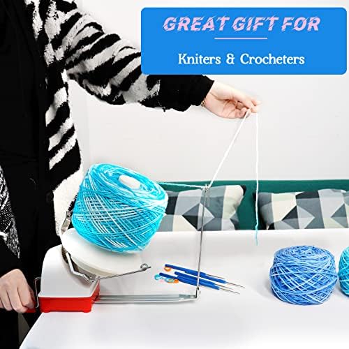 Solidgnik Yarn Ball Winder Capacidade com agulhas de tricô, operado à mão, 10 onças