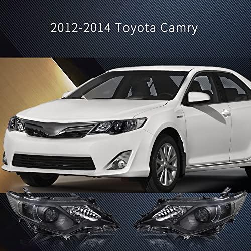 Conjunto do farol do projetor Tusdar para 2012-2014 Toyota Camry L/Le/Xle/Hybrid/Se Lado do Passageiro do Motorista