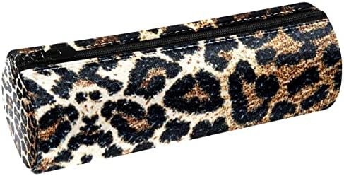Bolsa de maquiagem de viagem sacos de maquiagem de bolsas de higieness à prova d'água para mulheres e meninas, impressão de leopardo marrom vintage arte moderna