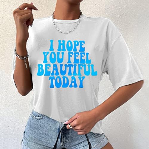 Narhbrg Tunic Tees for Women Casual Print Tops camisetas adolescentes gilrs de tamanho curto de manga curta