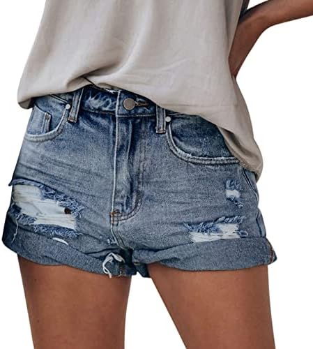 Shorts jeans femininos esticarem shorts de jeans de alta cintura de verão shorts de praia casual salão lounge confortável