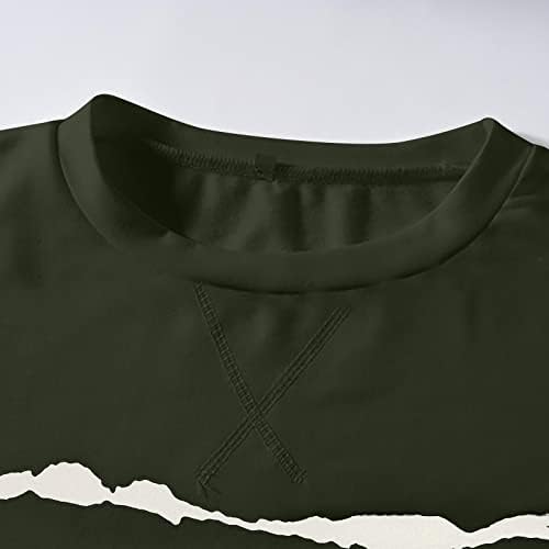 Camisas de manga comprida para mulheres, moletons de pisca de tripulação Casual Casual saindo da moda listrada camisetas