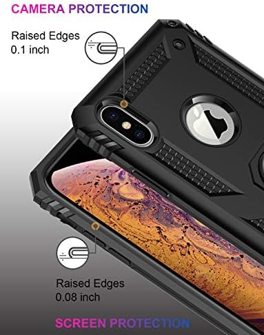 Lumarke iPhone XS Max Case com protetor de tela de vidro temperado, iPhone XS Max Cover Grade Militar de 16 pés. Drop Tested Toup