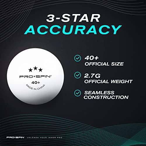 Bolas de pingue -pongue pro spin - bolas de tênis de mesa de 3 estrelas | Bolas de treinamento de 40+ Abs de alto desempenho
