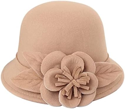 Keusn Winter Hat para mulheres outono e inverno flores redondo top casual pescador's Basin Cap Bowler Chapéu