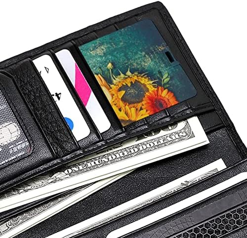 Autumn Sunflowers USB Memory Stick Business Flash-Drives Cartão de crédito Cartão bancário da forma de cartão bancário