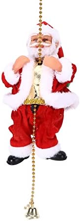 Papai Noel escalando a cortina de contas, decorações de natal, escalada Papai Noel, pingentes de árvore de Natal, decoração criativa de Natal para ar livre para fora de casa para decoração de casa Árvore de Natal