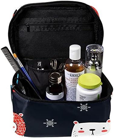 WarmFM Bears Sacos de maquiagem Bolsa de cosméticos com zíper portátil Zipper