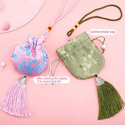 Bolsa de saqueta chinesa petunny 10pcs, bolsas de bolsa de moedas de cordão com cordão de jóias de jóias de brocas de cordão
