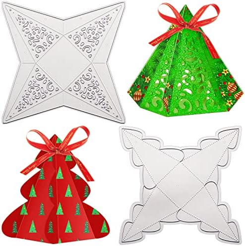 2 PCs Christmas Candy Box Metal Die Cuts Crafts Card de corte matrizes cortadas para fazer cartões de recortes CORTES DO DIÇA