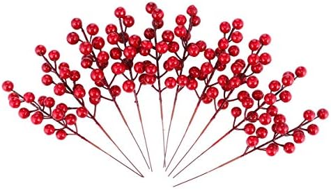 AMOSFUN 10PCS embrulhando ramificações simuladas de bagas de espuma Berry de materiais de Natal