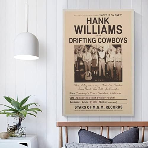 Pôster de arte vintage Hank Williams e The Wanderer no final de Journey, Camden, Alabama, 1947 Pintura de lona Posters e impressões de arte de parede para a decoração do quarto da sala de estar 20x30 polegadas