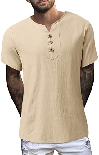 Camisa de linho de algodão xxbr camisetas vintage para homens de cor sólida de cor curta de manga curta Botão de verão Down