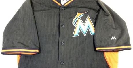 Miami Marlins Chad Rhoades #34 Game usou o Treinamento Black Spring B.P. Jersey - Game usou camisas da MLB