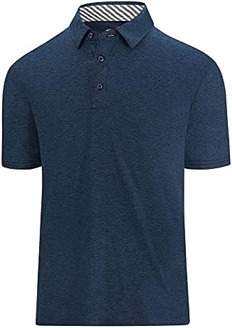 Camisas de pólo de golfe masculinas, umidade Wicking de manga curta performance de manga rápida camiseta seca casual