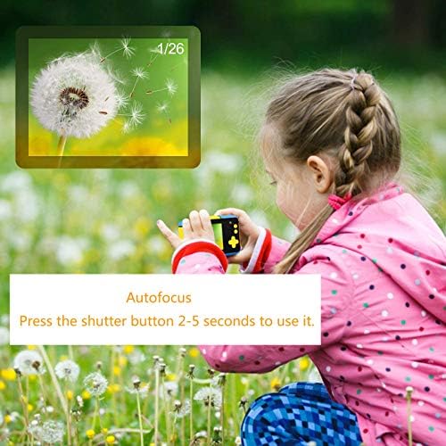 Câmera infantil WGWIOO, câmera digital infantil com tela LCD de 2,4 polegadas, brinquedo de câmera de vídeo de lente dupla recarregável, para presente de aniversário para meninas