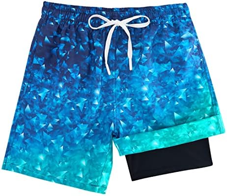 Tuonroad Boys Swim Swals com revestimento de compressão shorts de tábua seca rápida com traje de banho curado de boxeador 8-20 anos