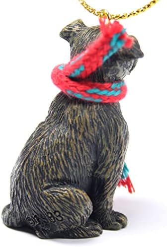 Conceitos de conversa Staffordshire Bull Terrier minúsculo miniatura One Christmas Ornament Brindle - delicioso!