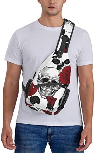 Luneton Rose e Skull Sling Backpack Sacos de ombro de crossbod