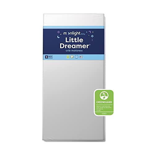 Moonlight Slumber Little Dreamer Crib Mattress - firme, duplo lacrimejante, tamanho padrão, à prova d'água, 5 polegadas.