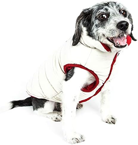 Touchdog 'waggin swag' designer de moda reversível 3m jaqueta de casaco de cachorro isolada, grande, rosa / branco