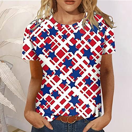 Camisa de manga curta raglan feminina bandeira americana impressa as camisas sem mangas femininas para manga longa de verão e camisetas