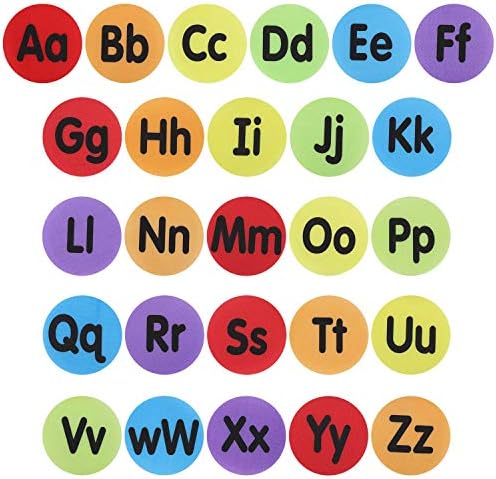 Pontos de marcadores de carpetes com alfabeto numérico, 60 pcs 4 polegadas Circulares de círculos marcadores para professores