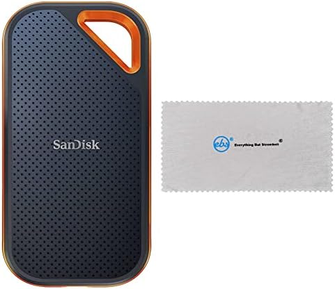 Sandisk Extreme Pro Portable SSD V2 1 TB para laptop, computador, tablet, telefone com porta USB Tipo C Tipo de estado sólido externo Drive - pacote com tudo, exceto Stromboli Microfiber Ploth