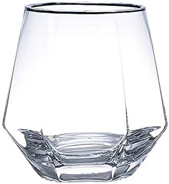 Qwertg criativo geométrico de uísque de vidro de vidro de vidro de vidro de vidro de vidro de ouro transparente café