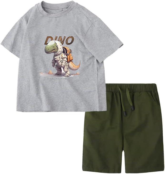 Little Bitty Toddler Boy Rous Boys Roupos de verão Camiseta de manga curta e shorts Conjunto de 2-7 anos