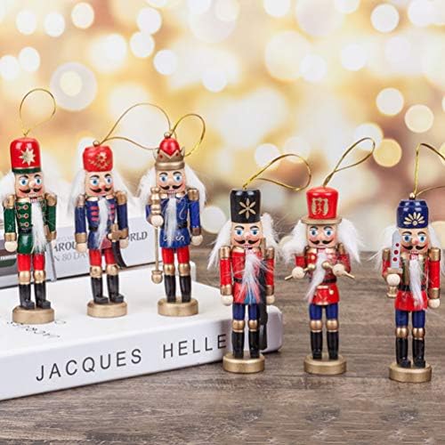 Ornamentos de natividade de brinquedo 6 peças Figuras de ornamentos de quebra -nozes, decorações de soldados de quebra -nozes