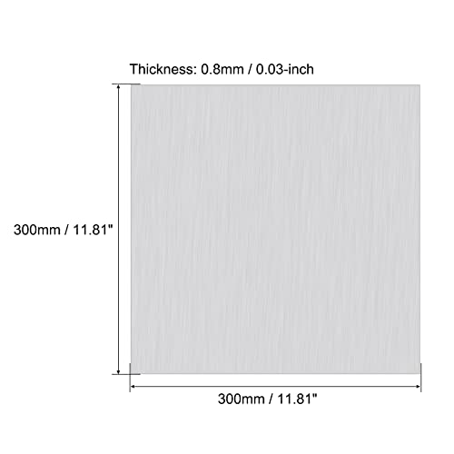 Folha de alumínio UXCELL 6061, 300 mm x 300 mm de alumínio retângulo de 0,8 mm de metal plano com filme protetor, 2pcs