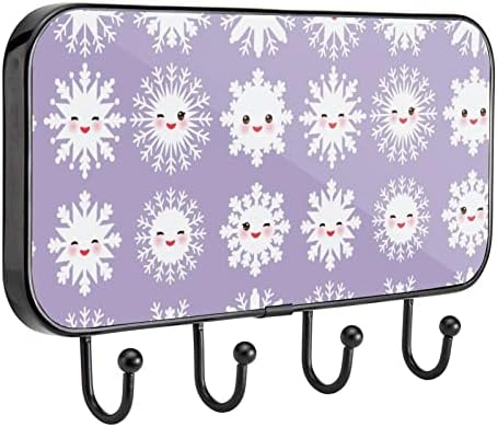 Porta -chaves de muooum para parede decorativa de parede kawaii snowflake conjunto branco rosto engraçado