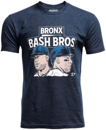 Breakingt Bronx Bash Bros Aaron Judge e Giancarlo Stanton T -shirt adulto - Produto oficialmente licenciado do MLBPA