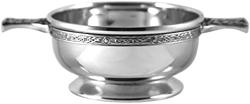Empresa de estanho inglês Celtic Pewter Scottish Quaich Whisky Bowl Bowl Loving Cup Medium [PQ502]