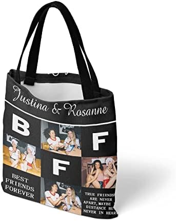 Keepassion Saco de Tote personalizado com foto e texto - Bolsa de supermercado reutilizável personalizada para presentes