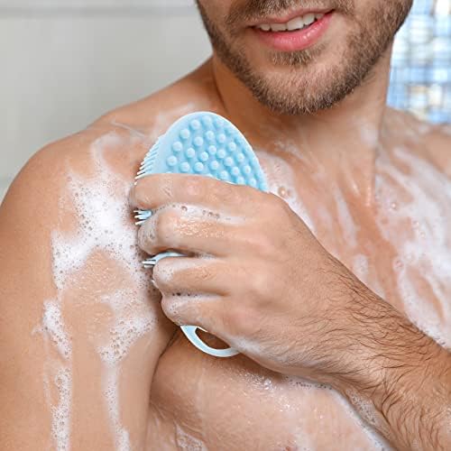 Pedimento corporal de silicone sibba para homens homens, esfoliando o lavador corporal, lavagem corporal de bucha macia adequada