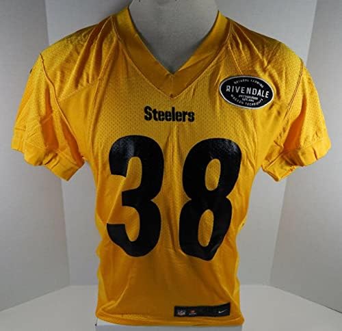 2018 Pittsburgh Steelers 38 Jogo emitido Jersey de Prática Amarelo 834 - Jerseys de Jerseys usados ​​na NFL não assinada