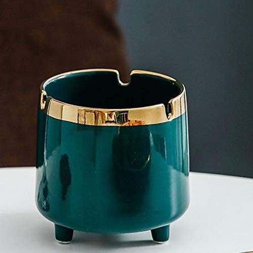 Klhhg Green Gold Gold Frame Cerâmica Escritório de cinzas de cinzas porcelana, gadget de decoração de moda