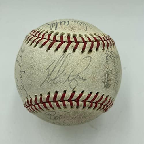 NOLAN RYAN 1983 A equipe de Houston Astros assinou autografada e beisebol vintage - bolas de beisebol autografadas