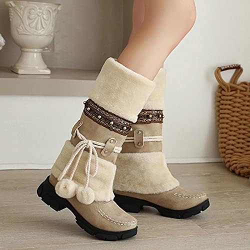 Botas de inverno para mulheres de pelúcia para cima de joelho de joelho sapatos casuais sapatos de corrida sapatos de platm sapatos de inverno