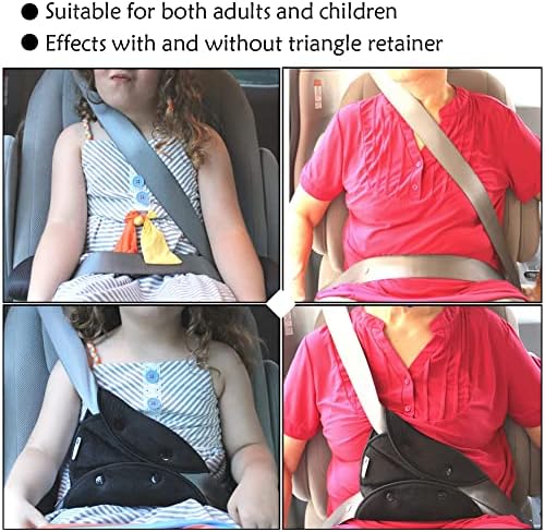 Huadu (2+2 pacote de cinto de segurança e clipe de cinto de segurança para crianças e adultos, clipes de cinto de segurança
