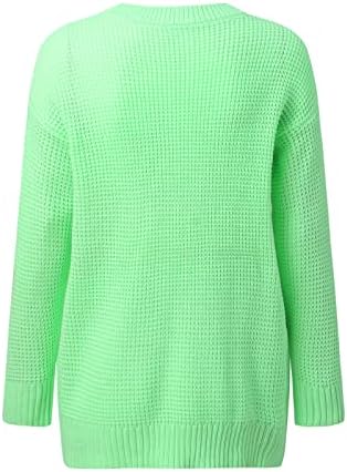 Sweater for Women Waffle Solid Waffle Knit Swouchy Pullover Sweaters