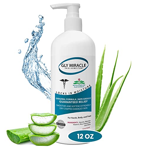 Gly Miracle® Hidratação de fórmula original de uma bomba de 12 onças, hidratação nutritiva para pele seca, rachada e irritada;